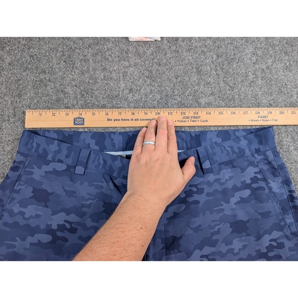 Peter Millar Shackleford Hybrid Golf Shorts Mens 38 Navy Blue Camo 10" - Picture 3 of 8